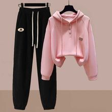 慵懒风小清新运动套装女春秋新款韩版卫衣束脚裤两件套装