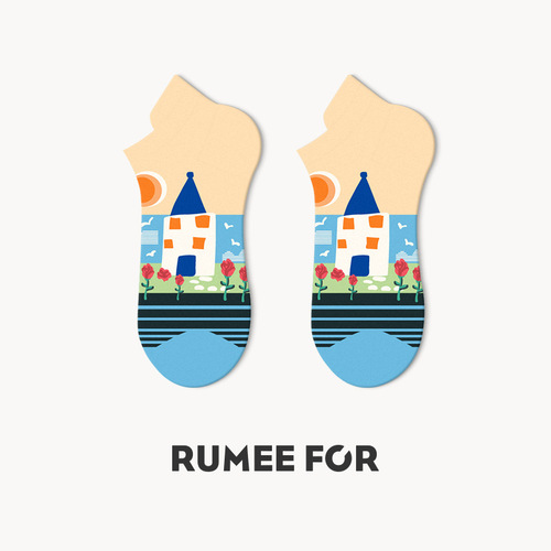 Lumi heel protection socks for women, summer thin Japanese cotton ins trend shallow breathable non-falling socks for men
