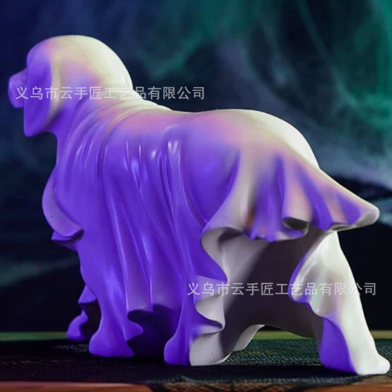 クロスボーダー新製品ゴースト犬像ハロウィンゴースト発光犬樹脂像ハロウィン装飾|undefined