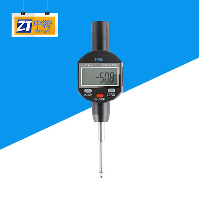 中特IP65防水数显百分表0-25.4mm精准测量防水防油电子数显指示表