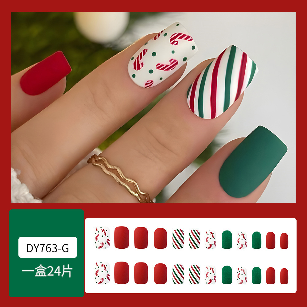 Nueva colección de uñas de navidad desgaste de uñas falsas transfronterizas desgaste de uñas parche de uñas pieza de uñas al por mayor de uñas