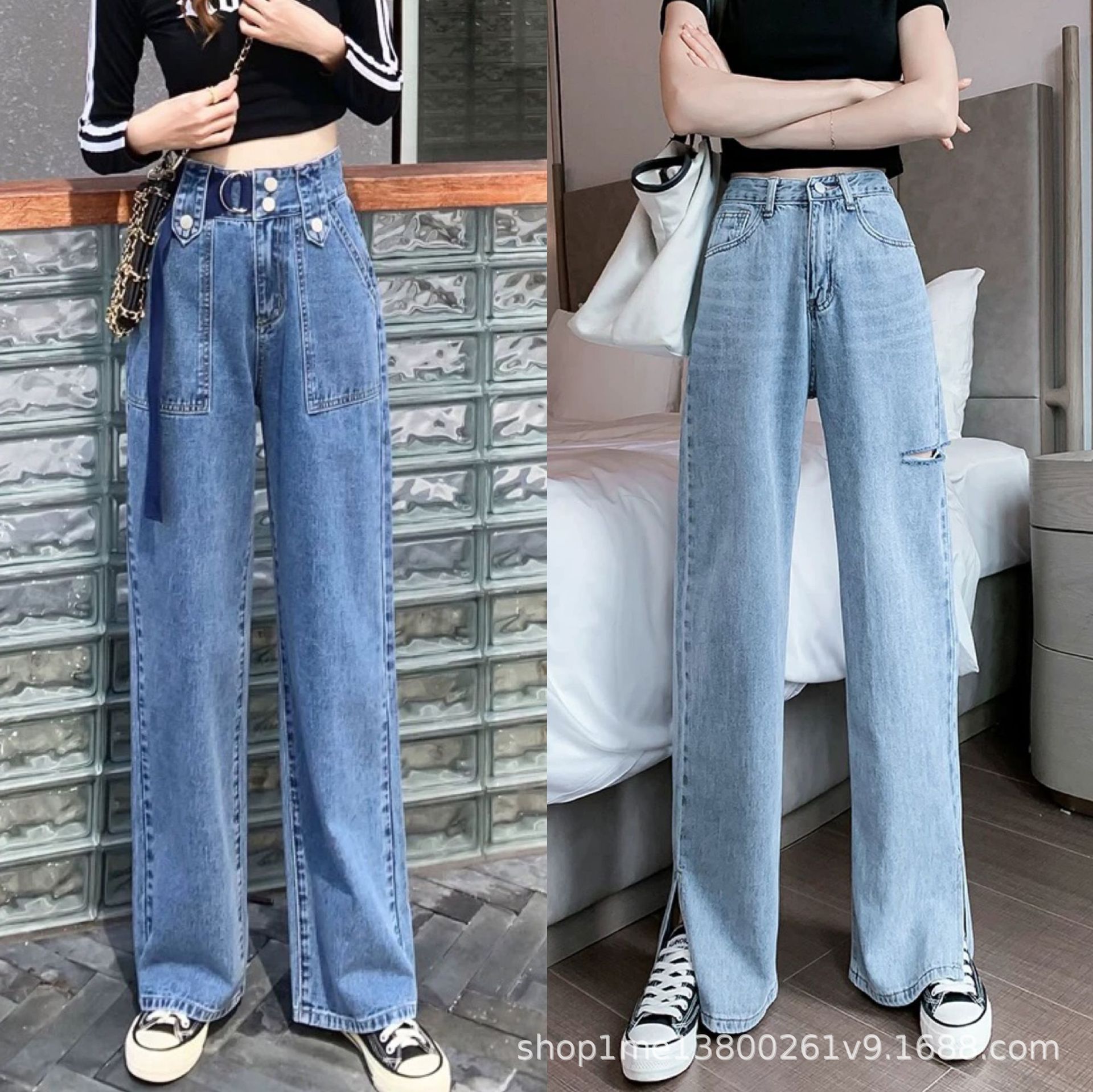 2021 summer new style denim trousers wom...