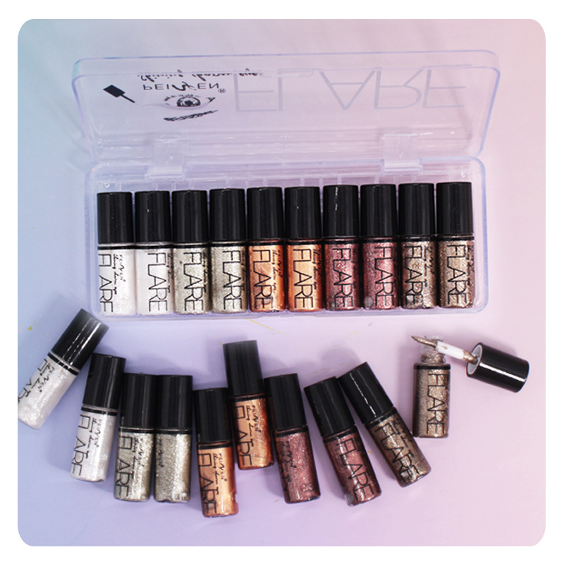 Peniphin Cross-border Flash Eyeliner Set Glitter Powder Highlight Liquid Eyeshadow Pearlescent Shiny suit Sleeping Silkworm Tears Eye Makeup
