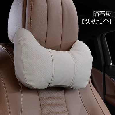 Support Neck Pillow, Headrest - cow-head-style-yacht-velvet-meteorite-gray-headrest-1-piece