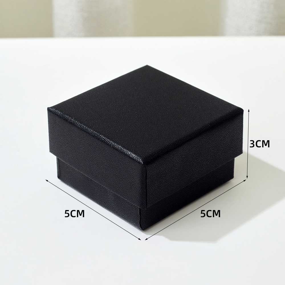 Caja de joyería negra de alta gama con tapa y base, para collar, pulsera, anillo, caja de embalaje de joyería, caja de regalo para guardar joyas
