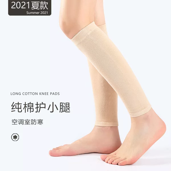 Summer Pure Cotton Leg Warmers for Men and Women, Long Knee Joint Protection, Calf Tube Base Over-The-Knee Socks