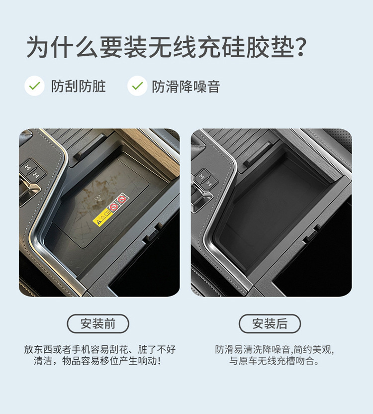 Suitable for 24-26 Models of Lexus Gx550H Wireless Charging Silicone Anti-Slip Mat, Dedicated Modification for the Center Console Protection Mat