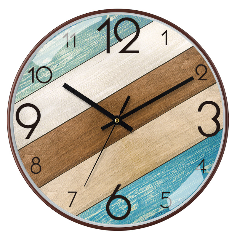 Reloj de pared de 12 pulgadas (30 cm) con acabado cepillado de bambú/madera - Estilo chino moderno - Silencioso - Para sala de estar - Venta transfronteriza
