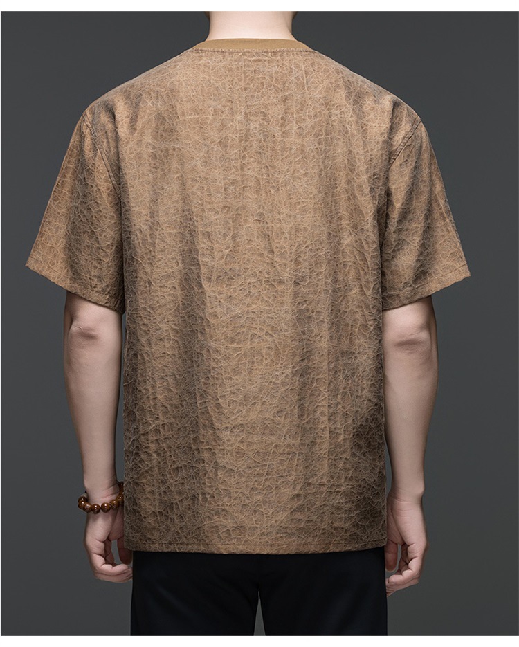 Áo thun nam cổ tròn tay ngắn chất liệu cotton thoáng mát — Màu cà phê SPH8829 chi tiết 12