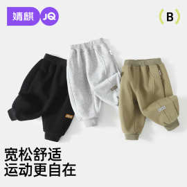 婧麒宝宝裤子春秋款男童运动长裤婴儿春装宽松休闲裤儿童春季卫裤