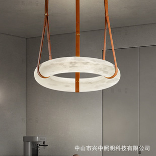 现代极简西班牙云石灯轻奢环形挑空客厅餐厅简约样板房全铜吊灯-阿里巴巴