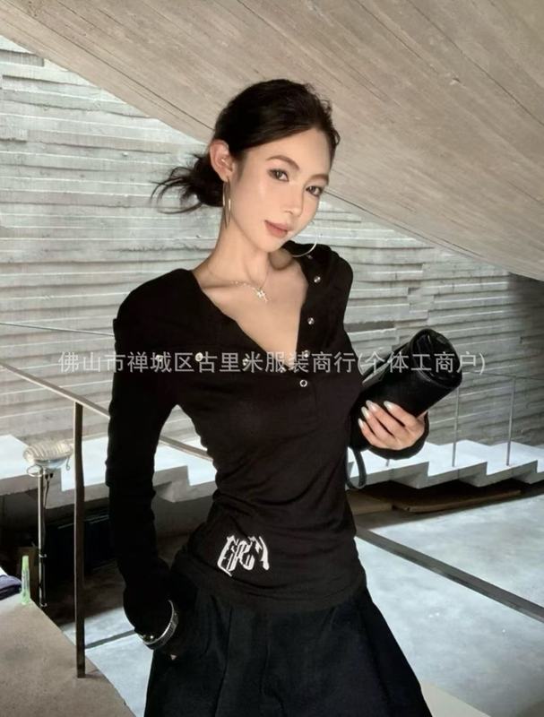 25秋季美式复古微透防晒罩衫女连帽字母印花长袖t恤修身薄纱上衣|undefined