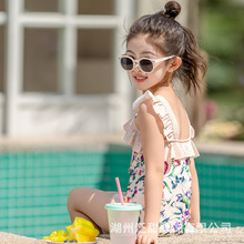 儿童泳衣2024新款女童连体防紫外线夏装女大童夏季童装夏款度假夏