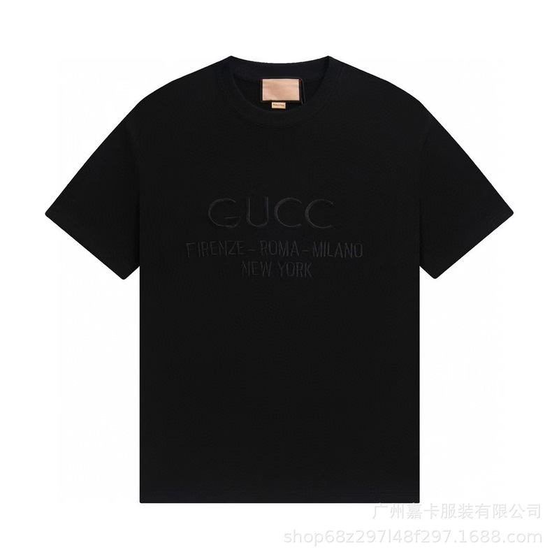 クロスボーダーハイエンドGファミリーTシャツラウンドネックフロントロゴ柄シリーズカジュアル男女同型半袖Tシャツ|undefined