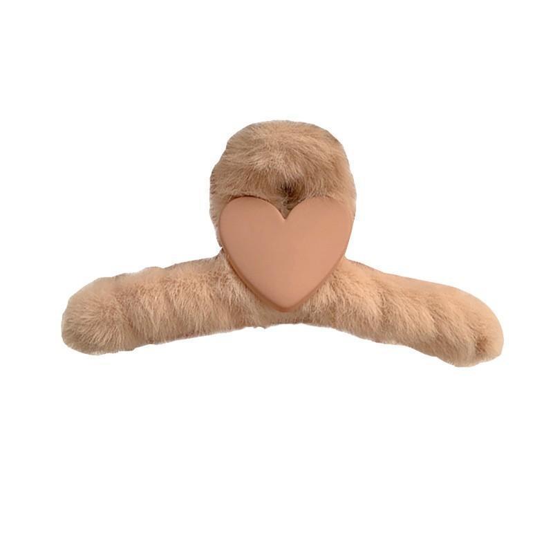 Otoño y invierno simple café de leche tiburón clip de cabello más agarrar clip de alta sensación detrás de la cabeza cabello adorno de cabello coreano agarrar cabello universal