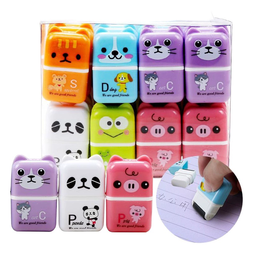 Симпатичные животные, царапины, протирать начальную школу, Детские творческие Мультяшные роликовые ластики, канцелярские принадлежности