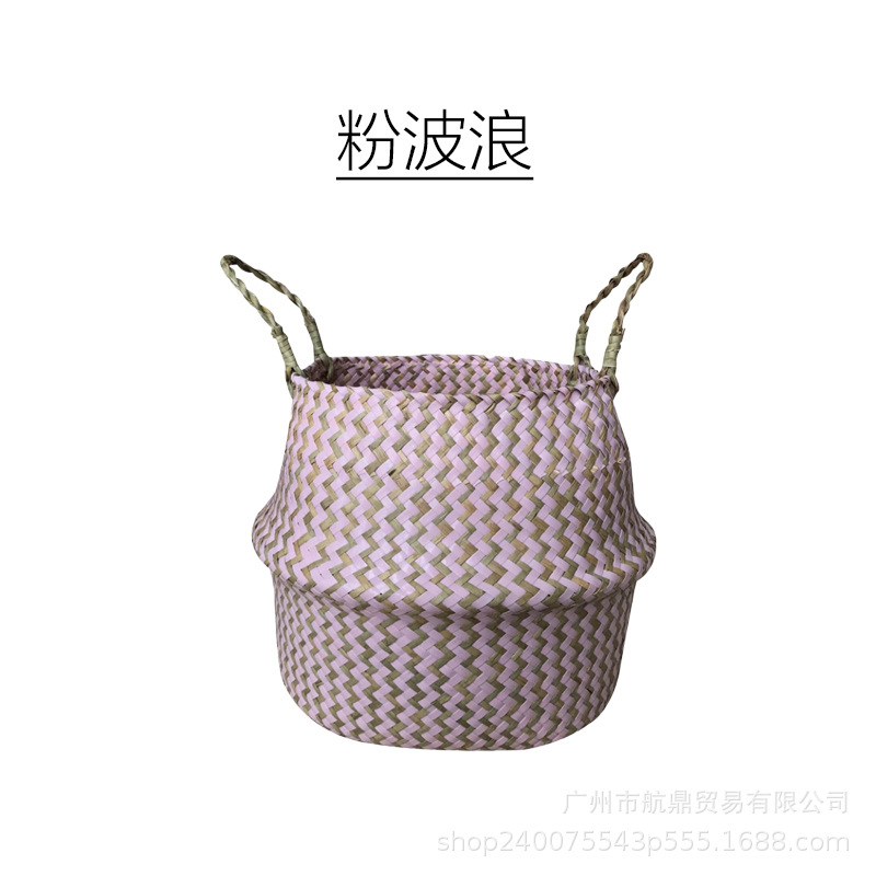 Grasas de mar tejidas a mano torsión varilla maceta medieval ligera lujoso alto sentido de viento silencioso almacenamiento de mano plegable azul