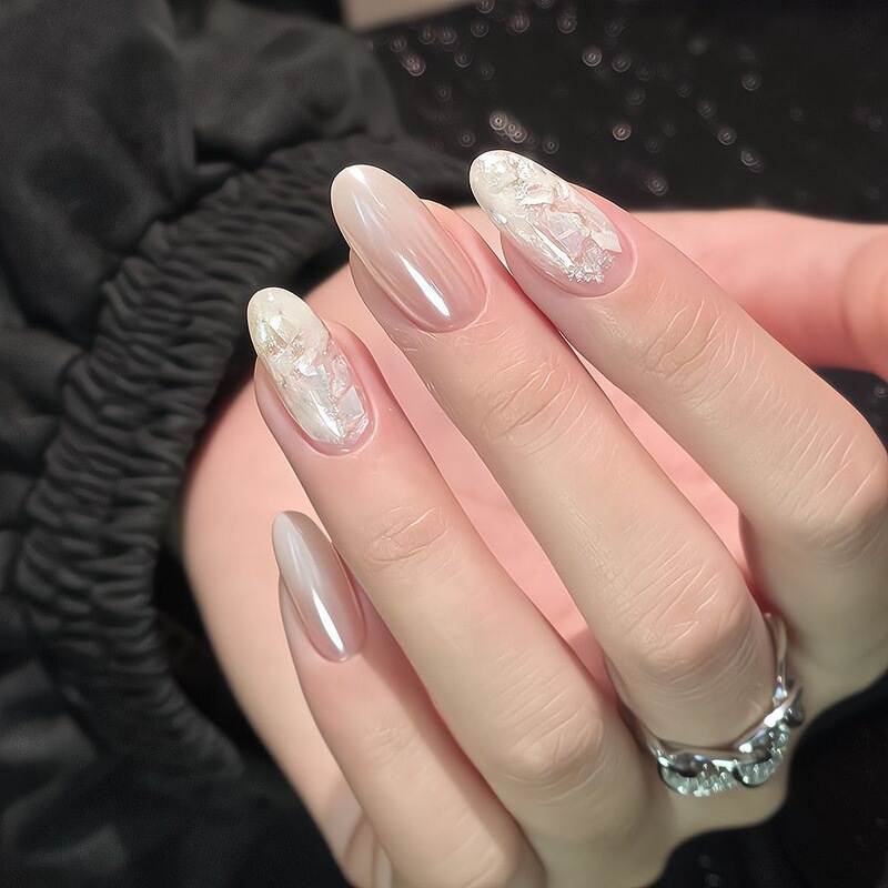 【Ling Luo Original】Fingertip Aura Gradient Atmosphere Pearlescent Acetate Handmade Nail Art Wearable Nails Wholesale 【Ling Luo Original】Fingertip Aura Gradient Atmosphere Pearlescent Acetate Handmade Nail Art Wearable Nails Wholesale