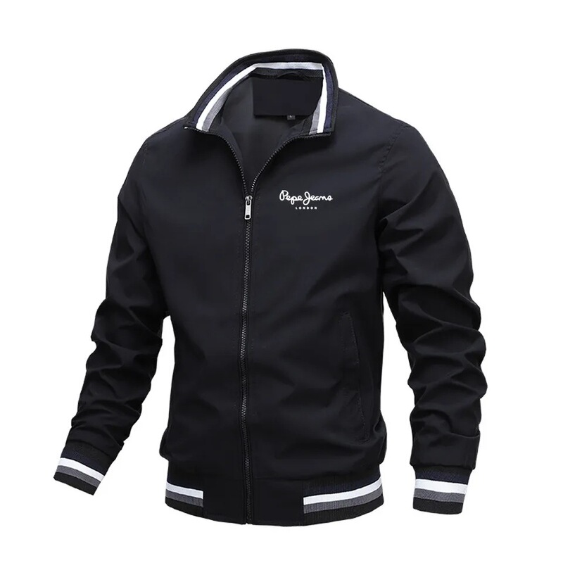 Autumn and Winter Men's Stand Collar Casual Zipper Jacket Outdoor Sports Coat Men's Windbreaker Jacket Waterproof Bomber Jacket