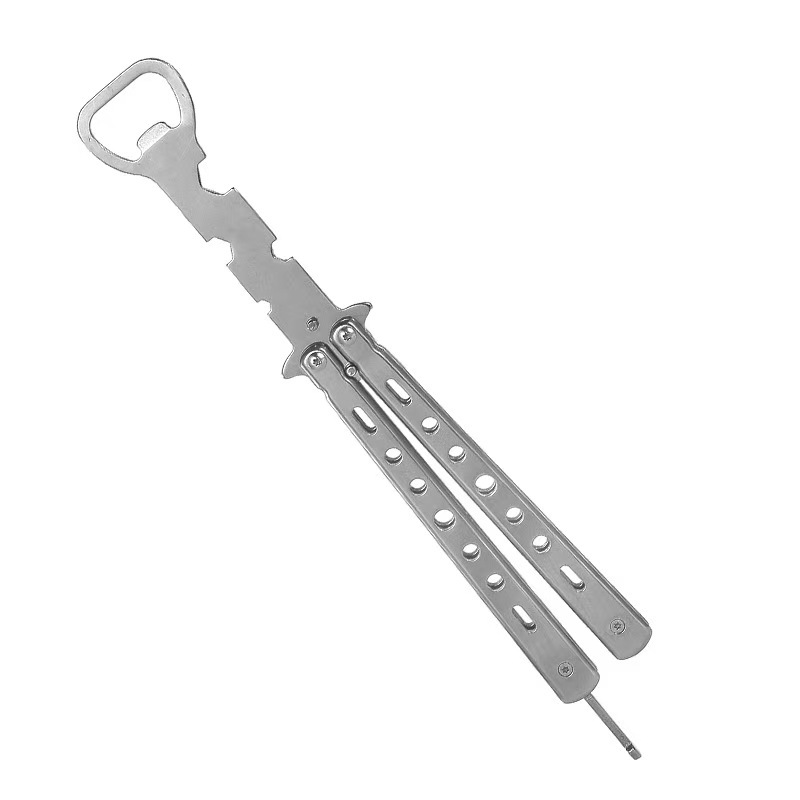Navaja de Mariposa Plegable Sin Filo Fabricada en Fábrica, Navaja de Mariposa CSgo para Exteriores, Multifuncional, Abrebotellas, Gran Venta Transfronteriza