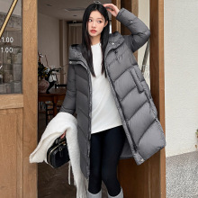 羽绒服女2025新品过膝加长款显瘦90白鸭绒加厚腰带款时尚保暖外套