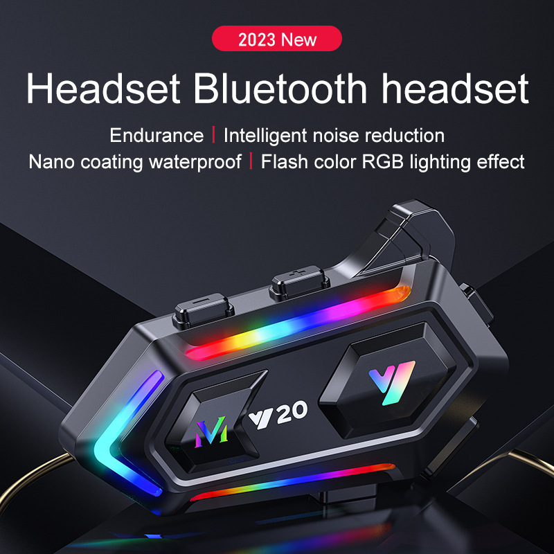Y20 Cross-Border Special Helmet Bluetooth Headset Waterproof and Dustproof Rgb Colorful Light Heavy Bass Helmet Headset Factory