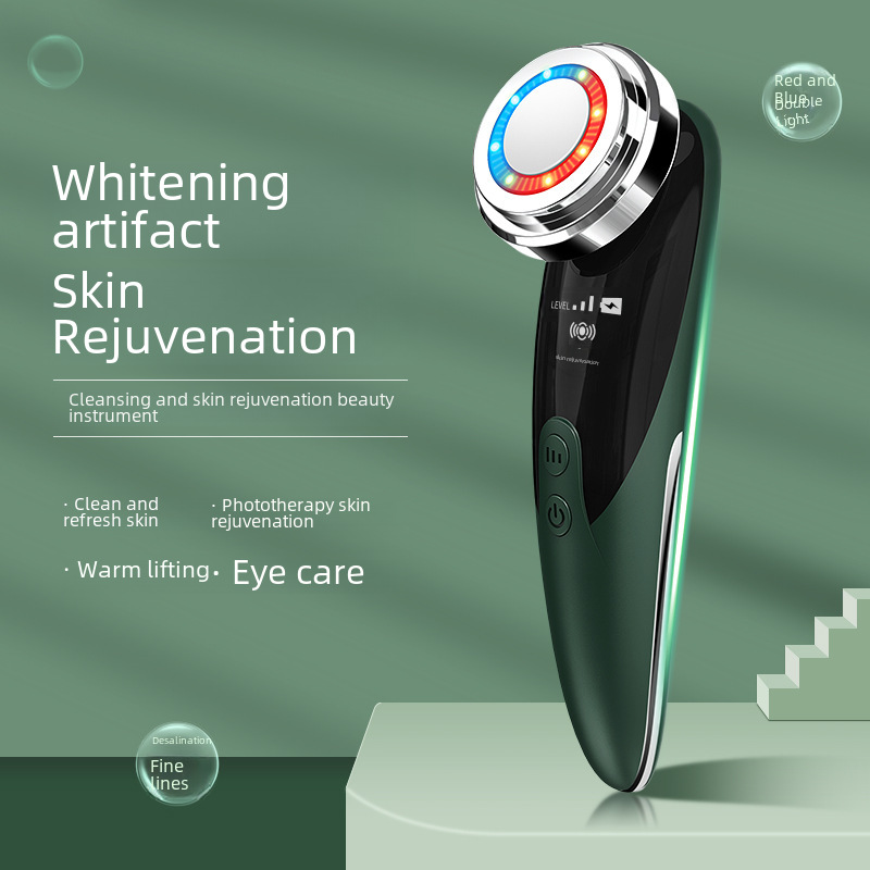 Ultrasonic warm skin care color light introduction instrument facial massage instrument electronic beauty instrument facial cleansing cleaning introduction instrument 