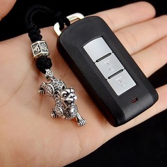 999純銀貔貅六六大順鑰匙扣掛件汽車包包高檔掛飾男女款創意禮品