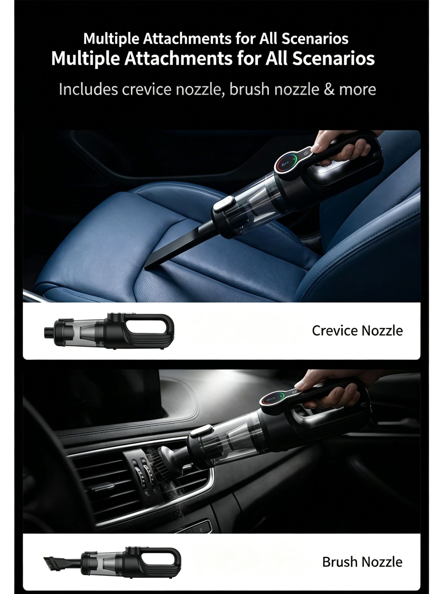 Car Vacuum Cleaner Car Wireless Charging Car Home Handheld 120W High Power Suction Wet and Dry Cross Border