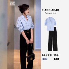 夏服の女性2025年の新型女性とファッションの高級感塩系の軽熟風職業のセット