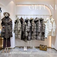 25冬哥芙妮大版型时尚休闲中长款连帽羽绒服专柜撤柜一手货源供应