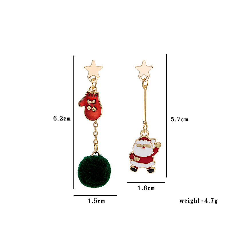 European And American New Christmas Cartoon Plush Tassels Earrings Wholesale display picture 3