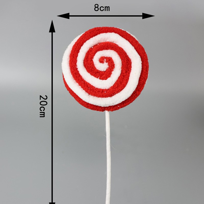 Navidad franela a rayas rojas y blancas bola de Navidad bastón caramelo árbol de Navidad decoración colgante accesorios accesorios adornos
