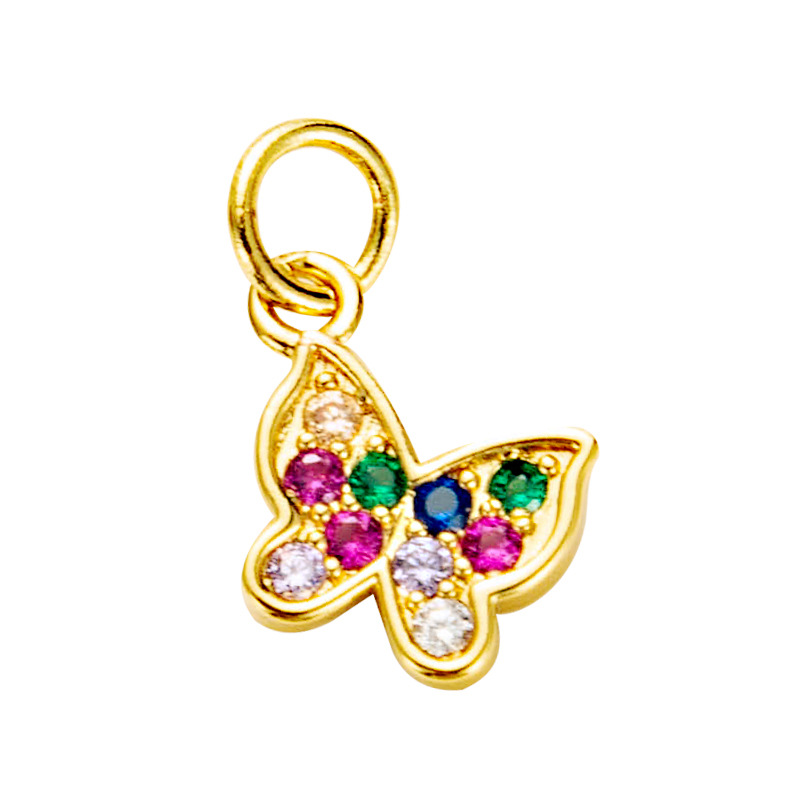 Nihaojewelry wholesale accessories star butterfly eye crown anchor lock copper zircon pendantpicture2