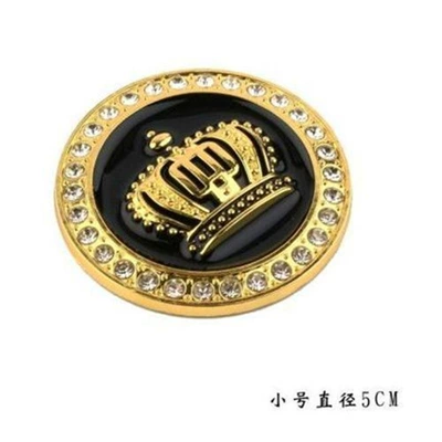 emblem and rear sticker, Car logo - one-size-fits-all-round-small-gold-colored-one