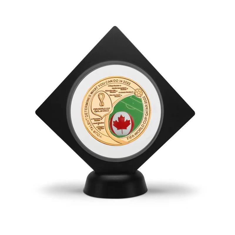 2022 qatar copa del mundo moneda conmemorativa chapado en oro fundición insignia colección medalla moneda conmemorativa regalo