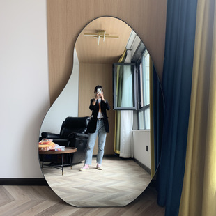Mango Mirror ins Style Full-length Mirror Cyber Celebrity Alien Floor Mirror Decorative Designer Wall Hanging Wall Fitting Mirror