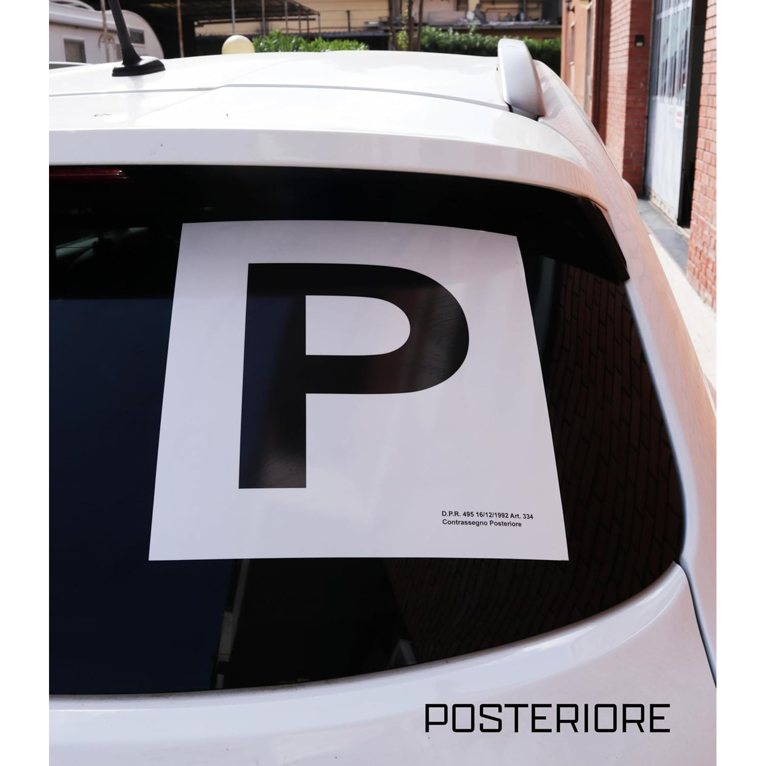Amazon P para principiantes logotipo adhesivo italiano comercio electrónico transfronterizo blanco y negro P para principiantes pegatinas de automóviles