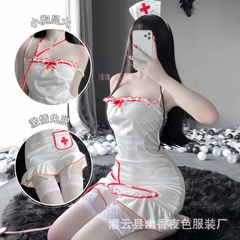 Cross -border sex lingerie with light nurses costumes