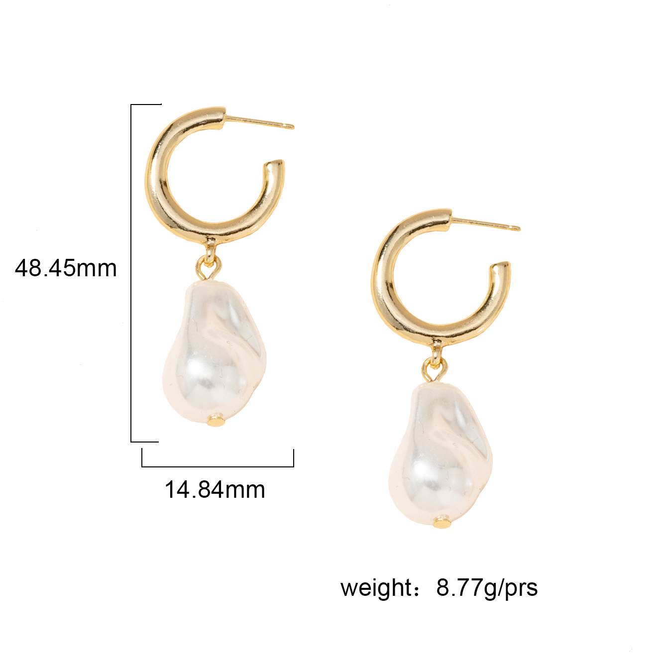 Fashionable Baroque Pearl Earrings display picture 1