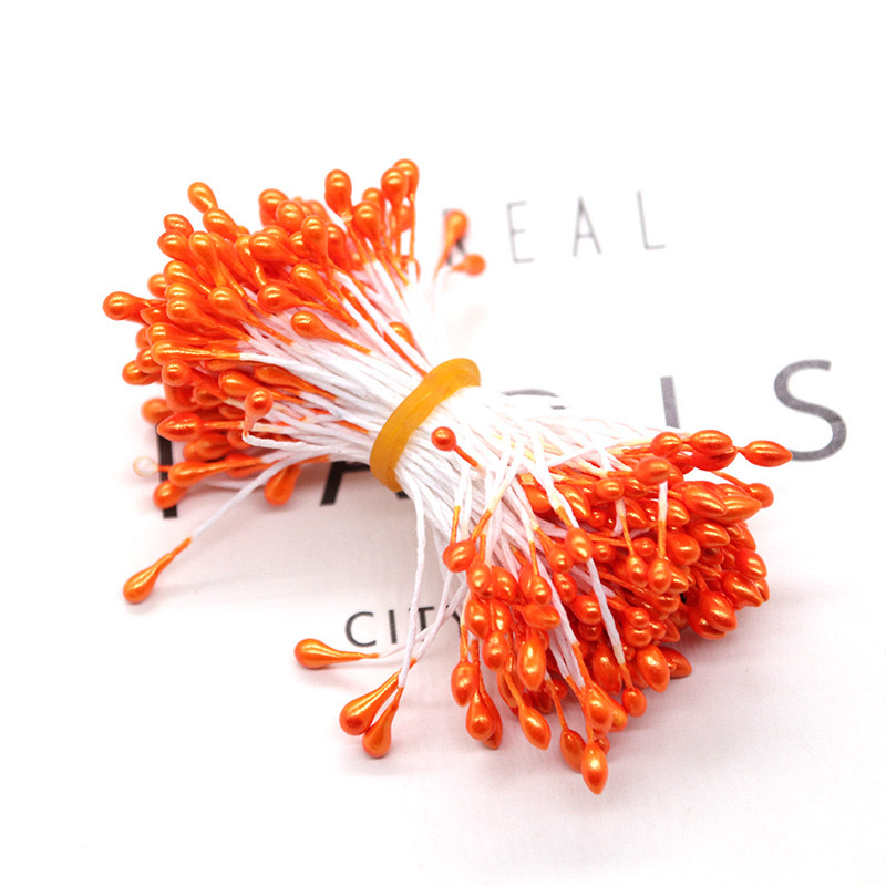 55mmの長さのdiyは花の芯の真珠の花の蕊をシミュレーションしてシフォンの花の補助材料の手作りのアクセサリの部品の材料を作ります。