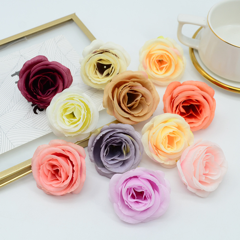 시뮬레이션 동백 꽃 5cm 꽃 머리 diy 화환 꽃 상자 꽃 사진 소품 장식품 머리 장식 만들기 모자 꽃 실크 꽃