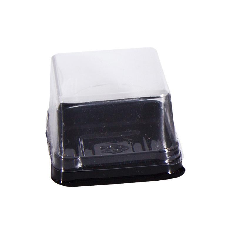 Tapa de plástico cuadrado redondo yema de huevo crujiente blister caja bandeja de pastel de Luna nieve Mei Niang bola verde caja de embalaje 50 piezas