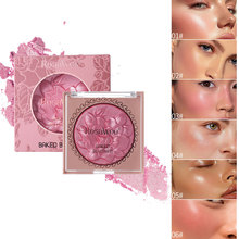 6色珠光腮红立体浮雕胭脂晒红亚马逊爆款提亮单色彩妆专供腮红盘