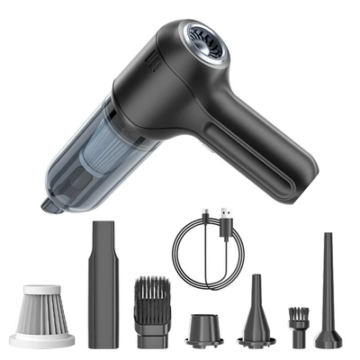 Car Vacuum Cleaner Car Wireless Charging Suction and Blow Dual-Purpose Household Mini Handheld Car High Power Vacuum Cleaner (Tozsoranlar) - black