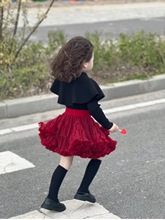 童装2023韩版女童法式斗篷毛线上衣 针织 毛衣 TUTU裙 公主蓬蓬裙