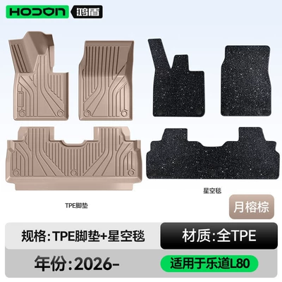 Modelə uyğun ayaqaltı — for Ledao L80 Floor Mats - ledao-l80-26-models-five-seats-double-layer-foot-pad-moon-ficus-brown-tpe-black-starry-sky-blanket-starry-sky-cover