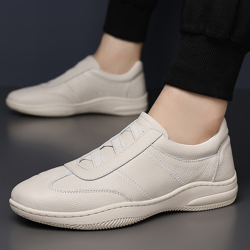 Piel de vaca de primera capa verano nuevos zapatos casuales para hombres zapatos de cuero transpirables para hombres zapatos blancos de todo fósforo zapatos para hombres zapatos para hombres