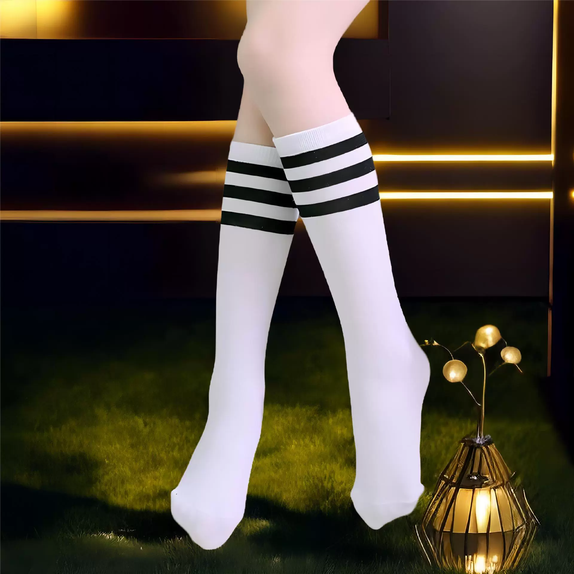 Summer thin knee socks, Japanese cute high boots, mid-length