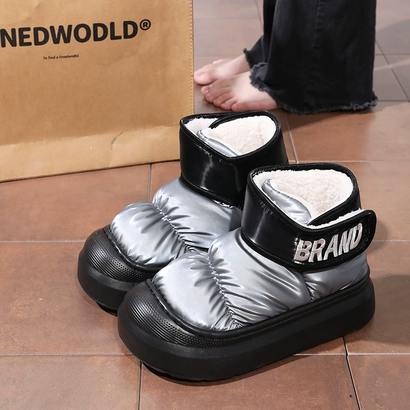 Cixi носить хлопчатобумажные туфли женская зимняя водонепроницаемая толстая подошва дикая модная сеть красная комнатная теплая бархатная хлопчатобумажная сапоги